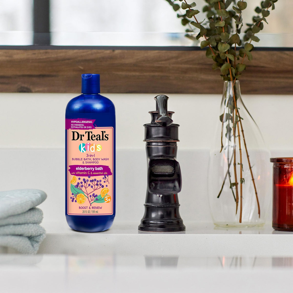 Dr Teal's Kids 3-in-1 Sleep Bubble Bath, Body Wash & Shampoo with Melatonin & Essential Oil, Lavender Scent, 20 fl oz (Pack of 3)