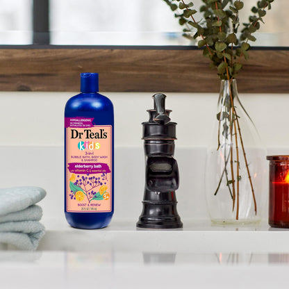 Dr Teal's Kids 3-in-1 Sleep Bubble Bath, Body Wash & Shampoo with Melatonin & Essential Oil, Lavender Scent, 20 fl oz (Pack of 3)
