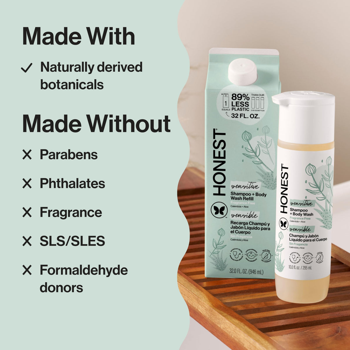 The Honest Company Shampoo & Body Wash, Tear-Free, Lavender Calm, 10 fl oz