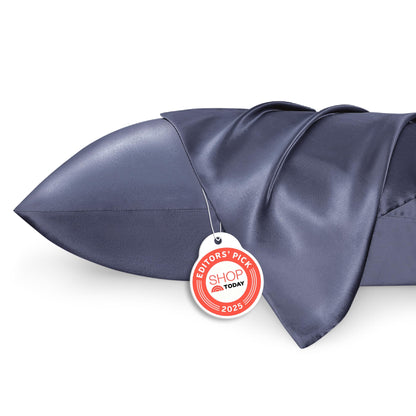 Bedsure Satin Pillowcase, Similar to Silk Pillow Cases Queen Size Set of 2, Cooling Pillow Case Covers with Envelope Closure, Room Decor Valentine Gifts for Women Men, Silver Grey, 20x30 Inches, 2pcs