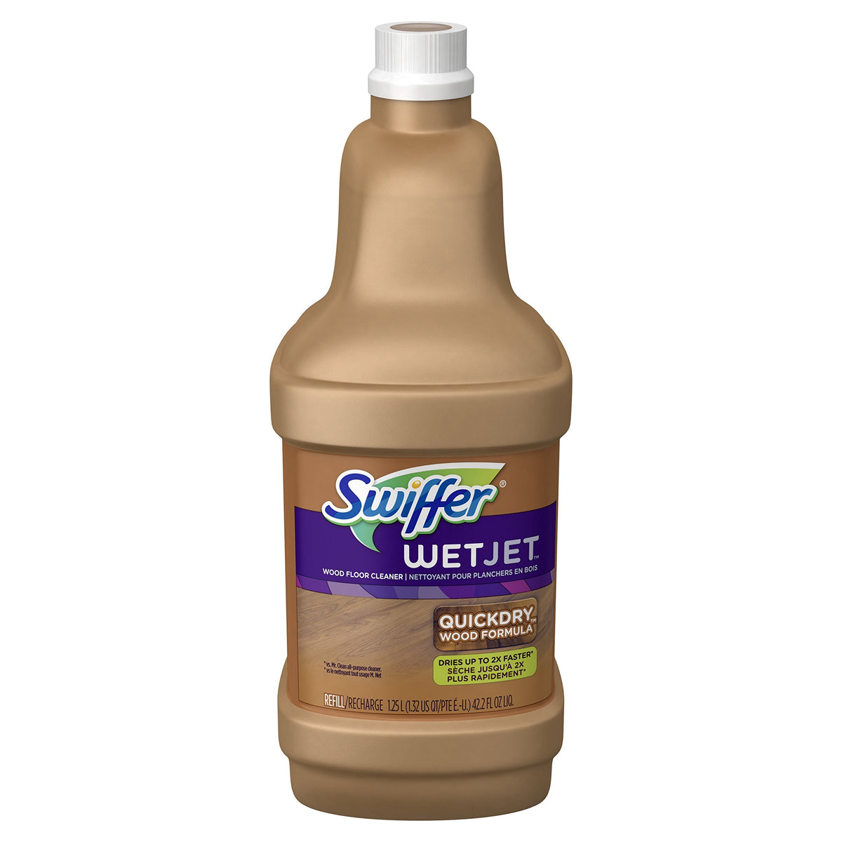Swiffer WetJet Multi-Purpose Floor Cleaner Solution with Febreze Refill, Hardwood Floor Cleaner, Lavender Scent, 1.25 Liter -42.2 Fl Oz (Pack of 2)