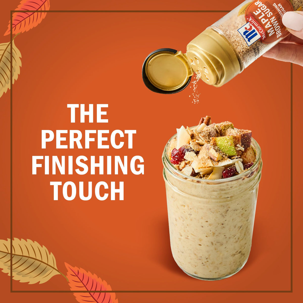 McCormick Finishing Sugar, Pumpkin Spice, Limited Edition, Sweet Blend of Warm Pumpkin Spices, The Perfect Finish for Cookies, Muffins, Pancakes, Bread, and More, 3.66 oz
