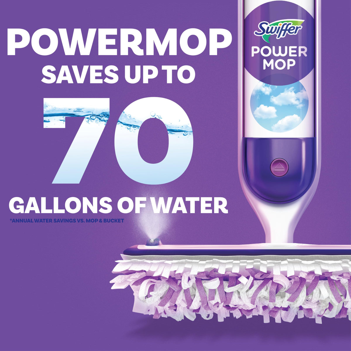 Swiffer Power Mop Refill Solution, Floor Cleaner for Mopping Tile, Vinyl, Laminate, Wood in Home, Bathroom, Kitchen, All Purpose Multi-Surface Solution for Floor Cleaning, Lavender Scent, 50.6oz