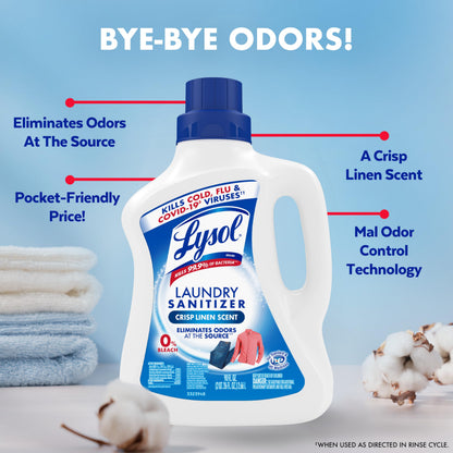 Lysol Laundry Sanitizer Liquid, Detergent Additive, Lavender, 90oz
