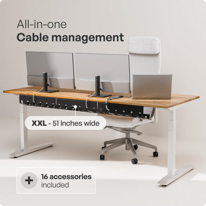 PAMO Cable Management Under Desk, Set of 2 - Black