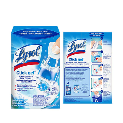 Lysol Click Gel Toilet Bowl Cleaner, Gel Stamp, Lavender, 6 Count