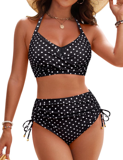 Blooming Jelly Womens High Waisted Bikini Sets Tummy Control Swimsuits 2026