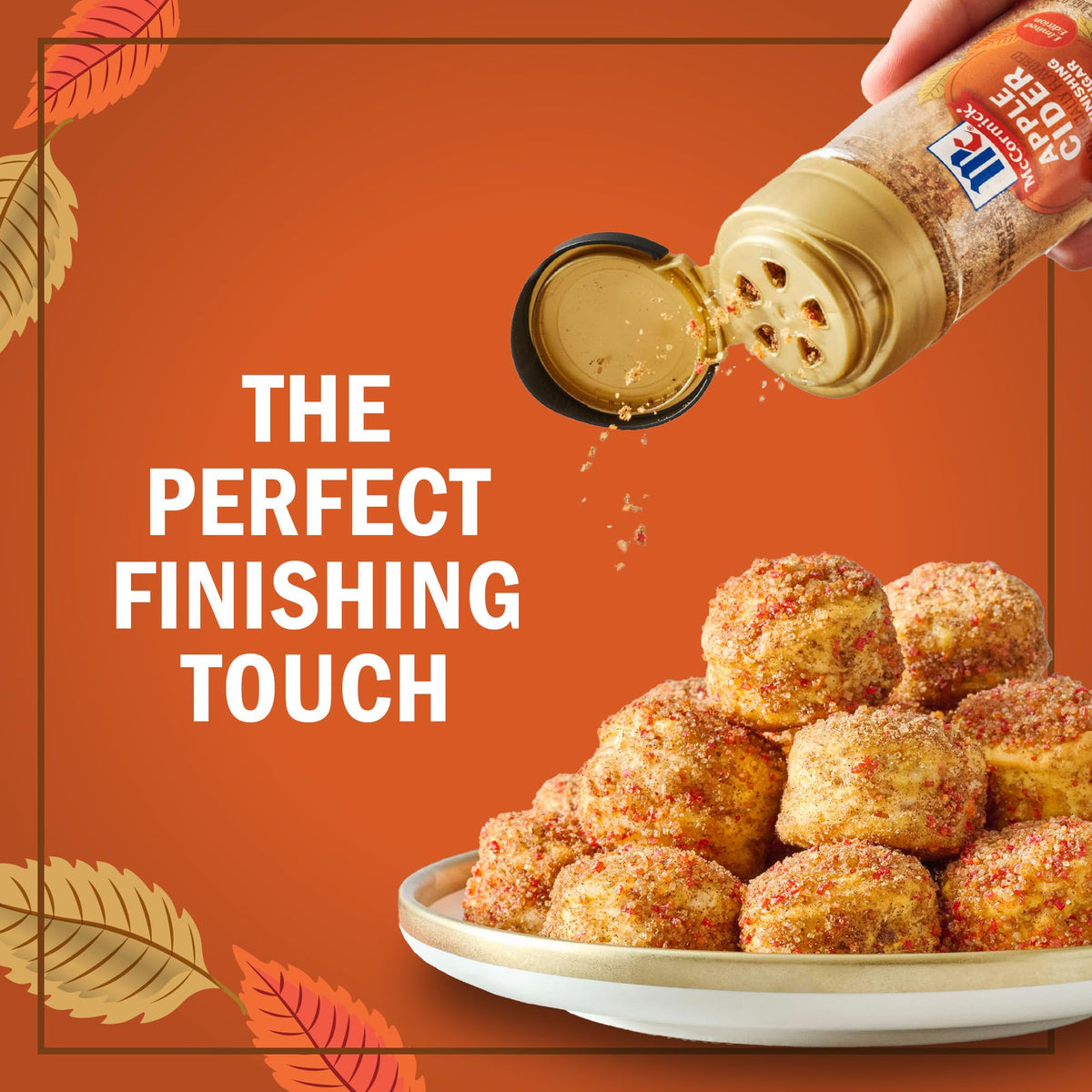 McCormick Finishing Sugar, Pumpkin Spice, Limited Edition, Sweet Blend of Warm Pumpkin Spices, The Perfect Finish for Cookies, Muffins, Pancakes, Bread, and More, 3.66 oz