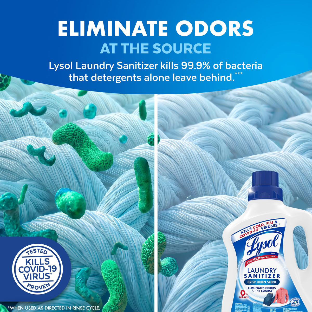 Lysol Laundry Sanitizer Liquid, Detergent Additive, Lavender, 90oz