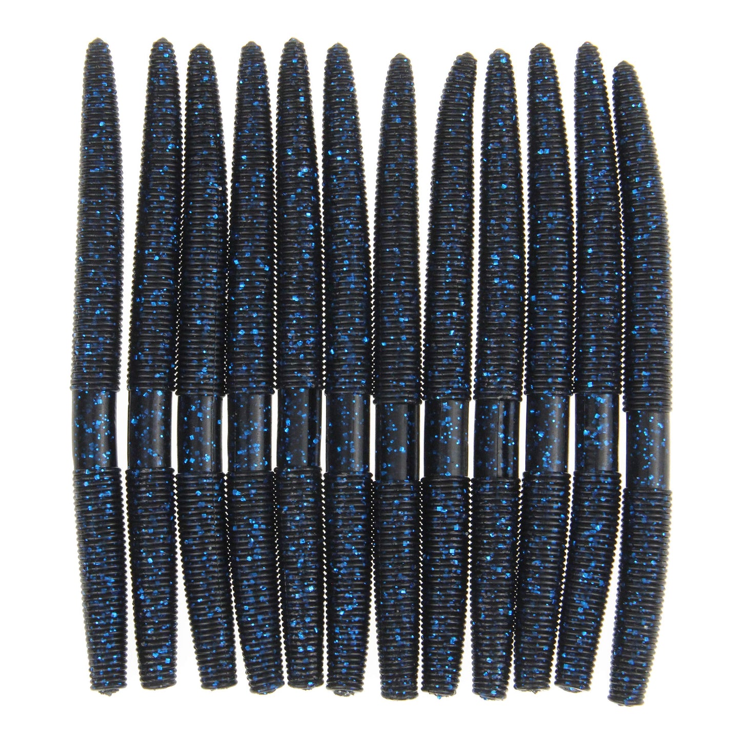 Senko Bait Soft Plastic Lures 5" Senkos 24 Pcs/100pcs for Wacky Rig Freshwater Fishing Green Pumpkin senko with Black Flake Pink Watermelon Double Color