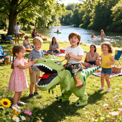 One Casa Inflatable Dinosaur Costume for Kids,Blow Up Halloween T Rex Suit