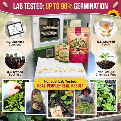 55 Vegetable Seeds Variety Pack - 35,600+ Non-GMO Heirloom Seeds for Planting Vegetables and Fruits in Individual Seed Packets, Home Garden Seeds for Hydroponic, Indoor and Outdoors Gardening