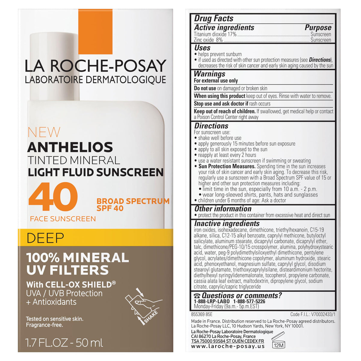 La Roche-Posay Anthelios Mineral Light Fluid Sunscreen for Face