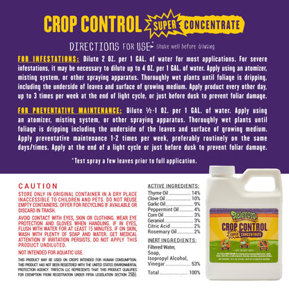 Trifecta Crop Control Ready to Use Maximum Strength Natural Pesticide, Fungicide, Miticide, Insecticide, Help Defeat Spider Mites, Powdery Mildew, Botrytis and Mold on Plants 32 OZ Size