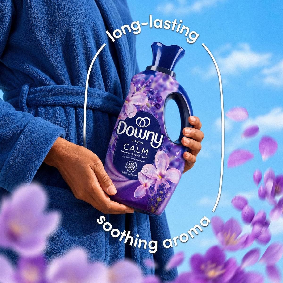 Downy Ultra Soft Fabric Softener Liquid, Calm, Lavender and Vanilla Bean, 56 fl oz, 83 Loads