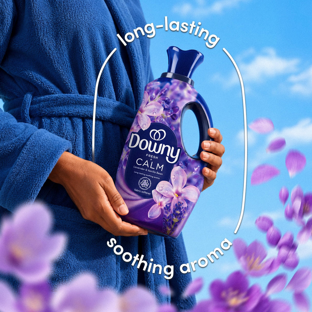 Downy Ultra Soft Fabric Softener Liquid, Calm, Lavender and Vanilla Bean, 56 fl oz, 83 Loads