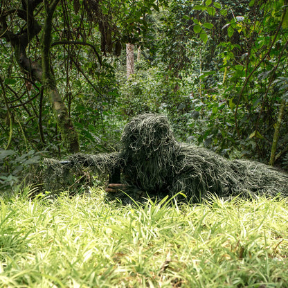 MOPHOTO 5 in 1 Ghillie Suit 3D Camouflage Hunting Suits - Jacket, Pants, Hood, Carry Bag for Adults & Youth, M/L/XL/XXL