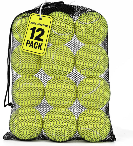 INSUM Tennis Balls, Extra Duty Practice Tennis Balls with Mesh Bag