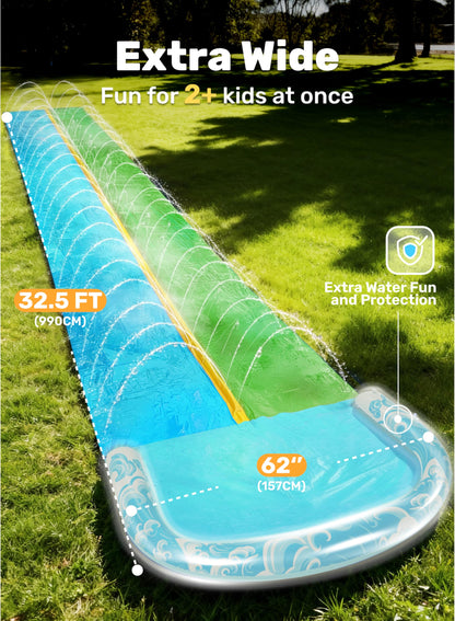 JOYIN 22.5ft Water Slides and 2 Bodyboards, Lawn Water Slide Summer Slip Waterslides Water Toy with Build in Sprinkler for Backyard Outdoor Water Fun for Kids