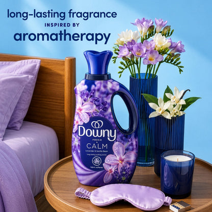 Downy Ultra Soft Fabric Softener Liquid, Calm, Lavender and Vanilla Bean, 56 fl oz, 83 Loads