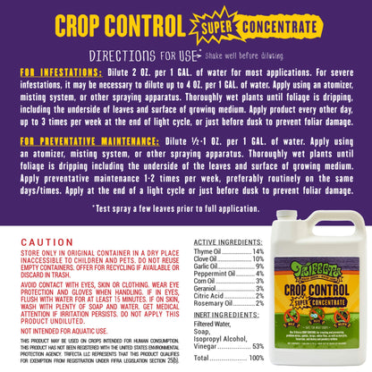 Trifecta Crop Control Ready to Use Maximum Strength Natural Pesticide, Fungicide, Miticide, Insecticide, Help Defeat Spider Mites, Powdery Mildew, Botrytis and Mold on Plants 32 OZ Size