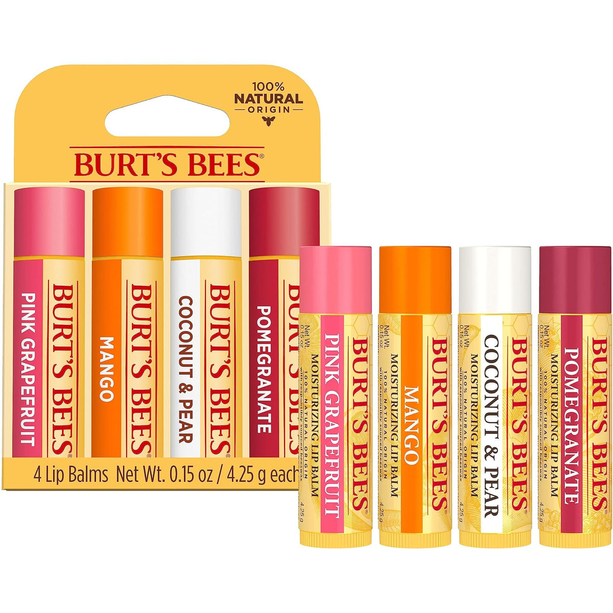 Burt's Bees 100% Natural Moisturizing Lip Balm (Original Beeswax)