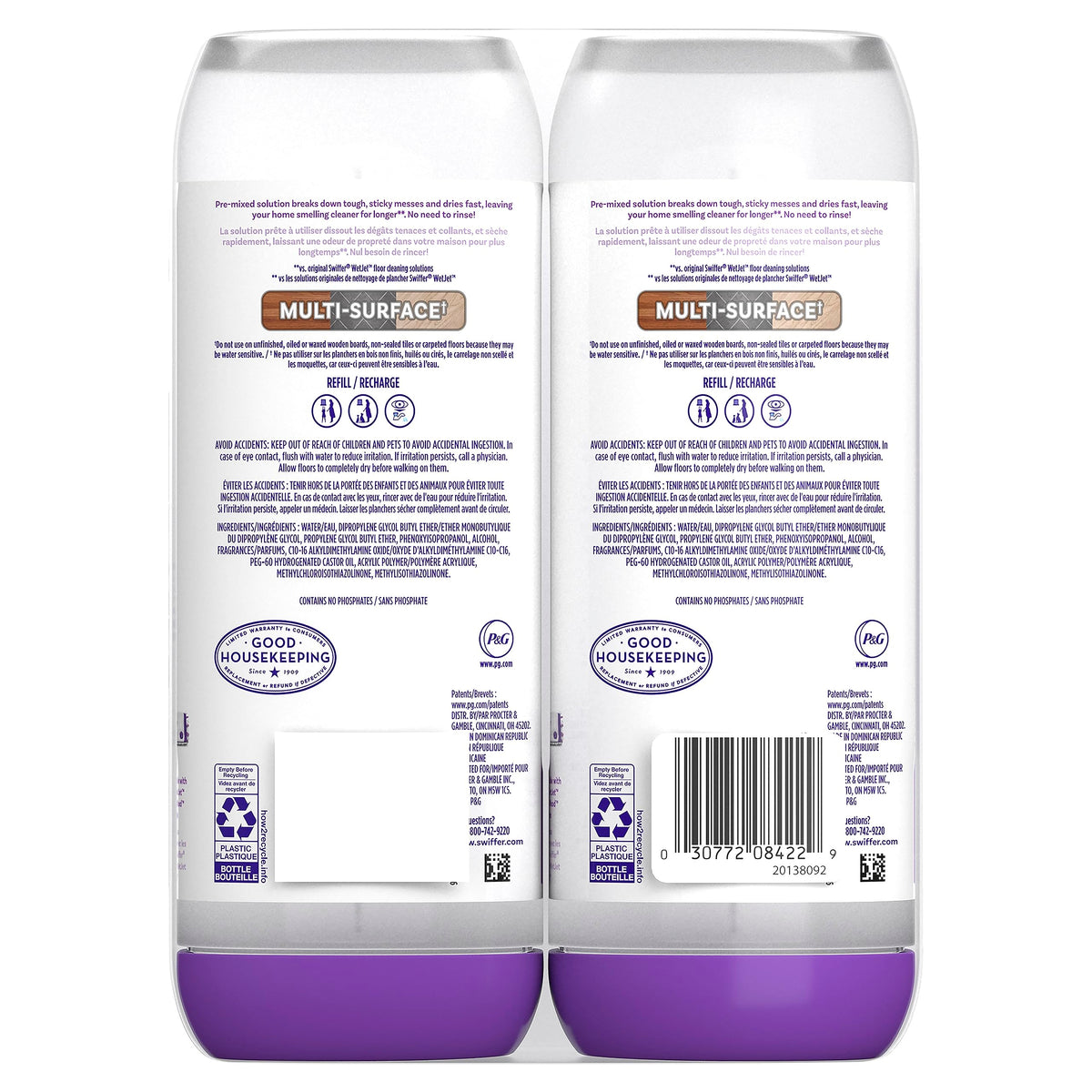 Swiffer Power Mop Refill Solution, Floor Cleaner for Mopping Tile, Vinyl, Laminate, Wood in Home, Bathroom, Kitchen, All Purpose Multi-Surface Solution for Floor Cleaning, Lavender Scent, 50.6oz