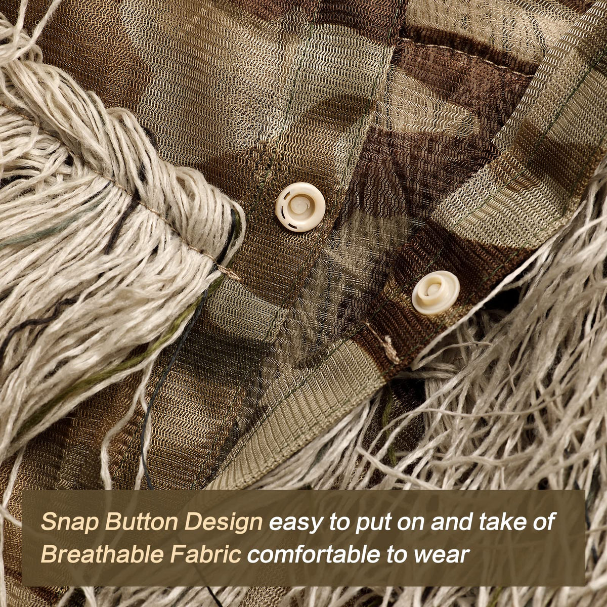 MOPHOTO 5 in 1 Ghillie Suit 3D Camouflage Hunting Suits - Jacket, Pants, Hood, Carry Bag for Adults & Youth, M/L/XL/XXL