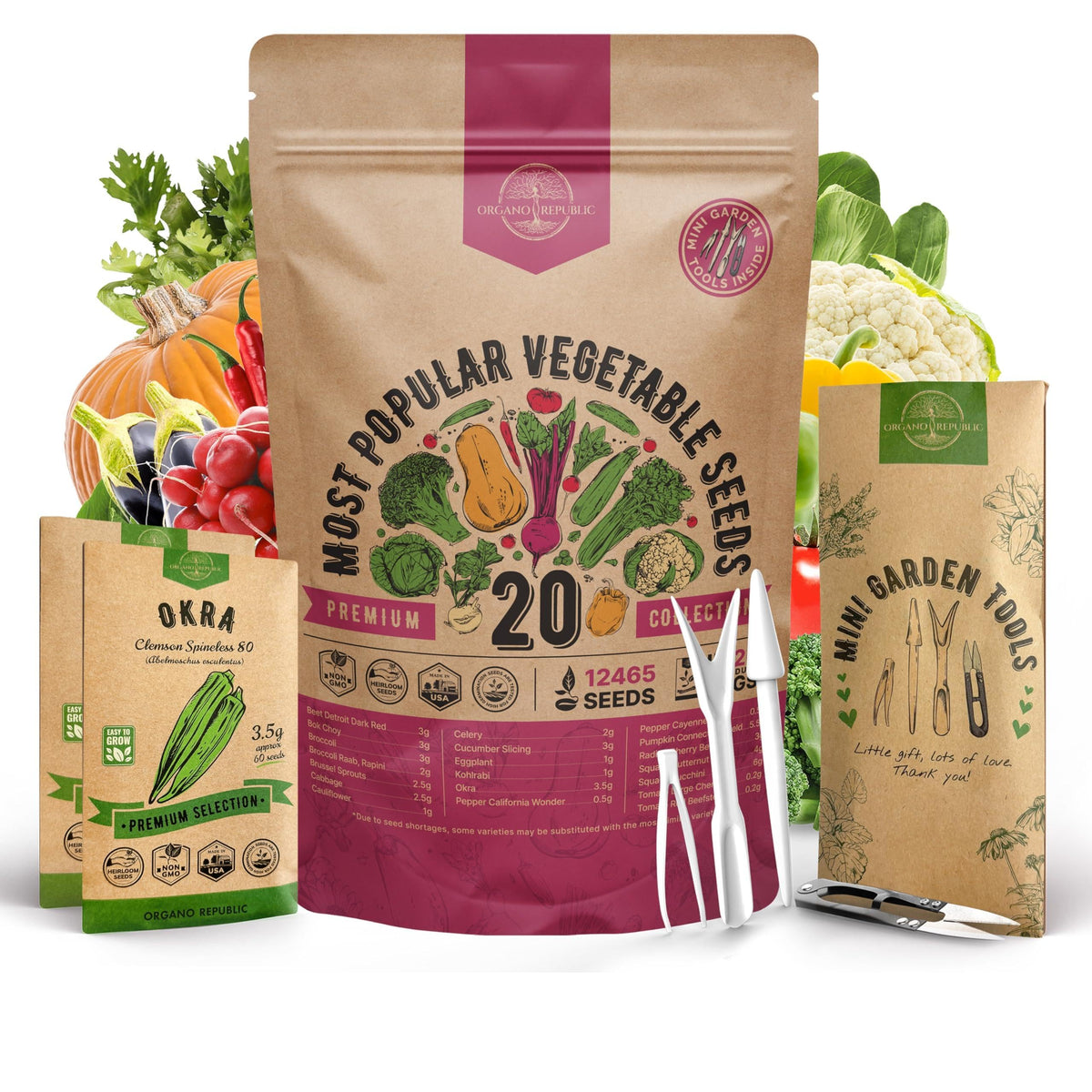 55 Vegetable Seeds Variety Pack - 35,600+ Non-GMO Heirloom Seeds for Planting Vegetables and Fruits in Individual Seed Packets, Home Garden Seeds for Hydroponic, Indoor and Outdoors Gardening