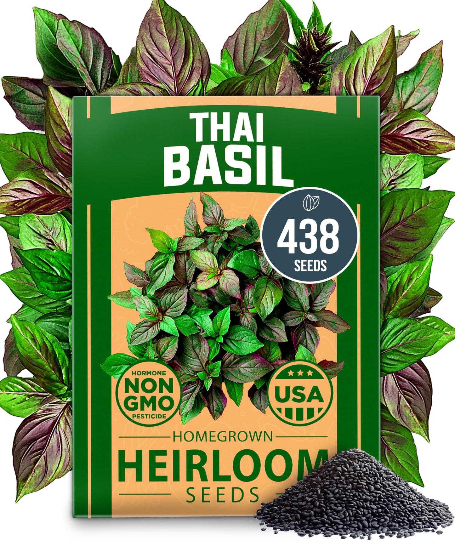 HOME GROWN 𝗨𝗦𝗔 𝗣𝗥𝗘𝗠𝗜𝗨𝗠 Peppermint Seeds Pack – 2,370 𝗡𝗢𝗡-𝗚𝗠𝗢 Heirloom Mint Seeds for Planting. Grow Peppermint Plants in Your Herb Garden Indoors or Outdoors (Mentha x piperita)