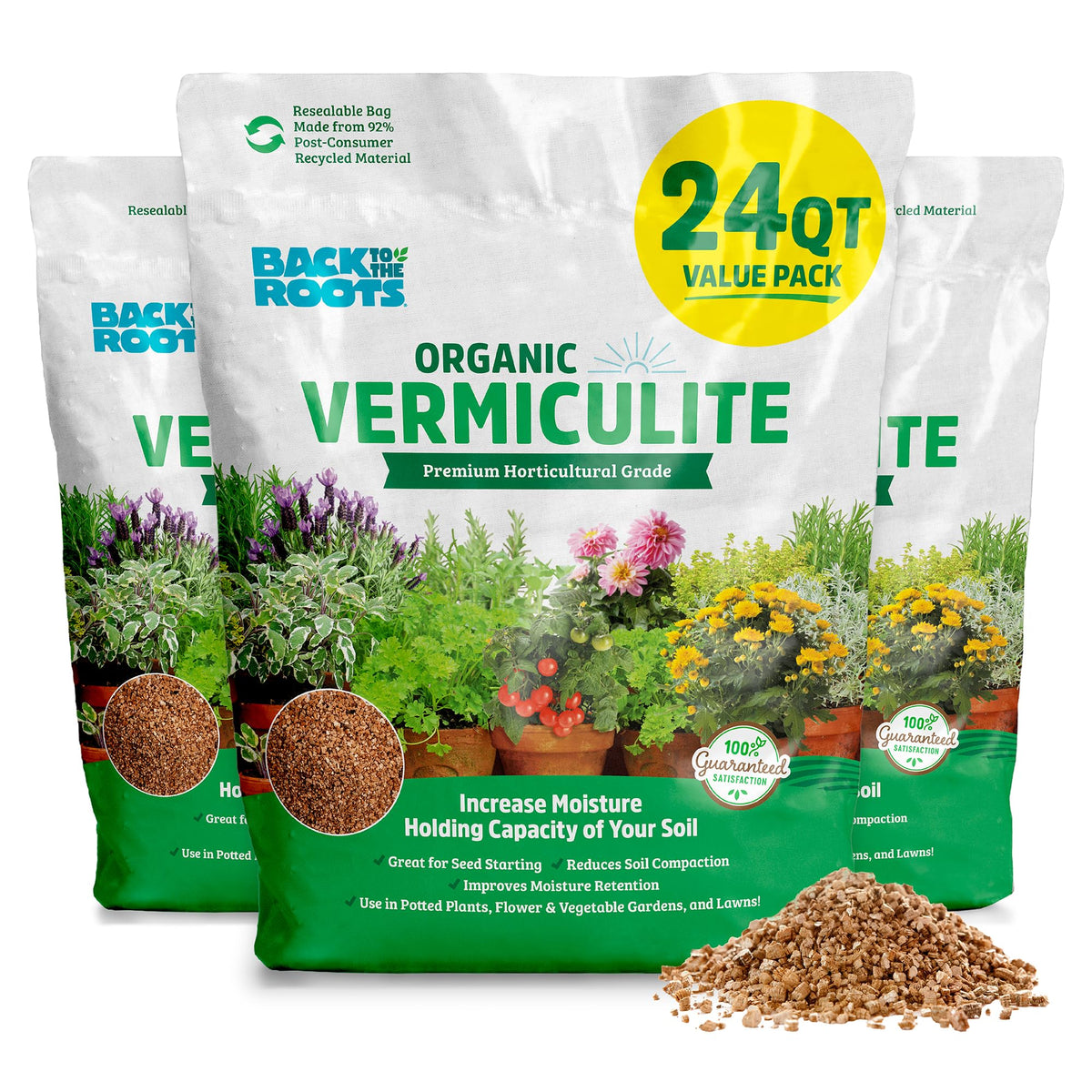 Back to the Roots Organic Worm Castings for Plants, Natural Fertilizer and Soil Enhancer for Gardening, Made in the USA, 5lb