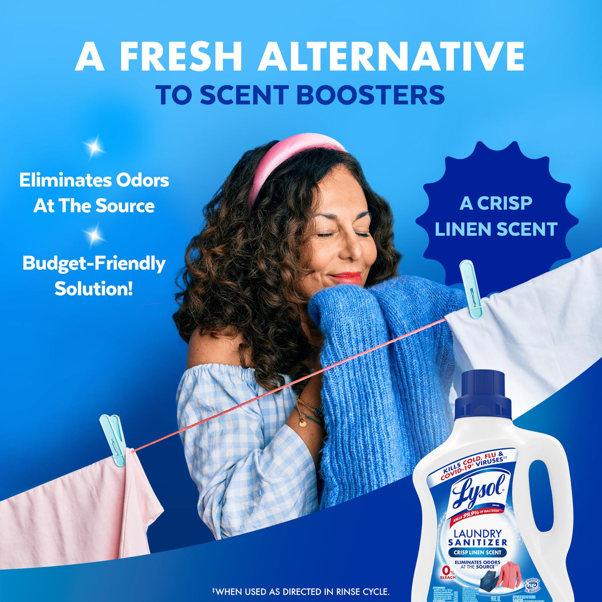 Lysol Laundry Sanitizer Liquid, Detergent Additive, Lavender, 90oz