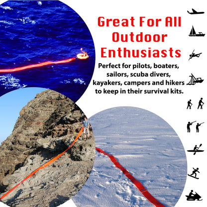Streamer Survival Tool - The Easy to Use, Portable Rescue Device to Use on Land, Sea, or Snow, Day or Night When Lost or Stranded to Provide Continuous Visibility, Personal Lighted Streamer
