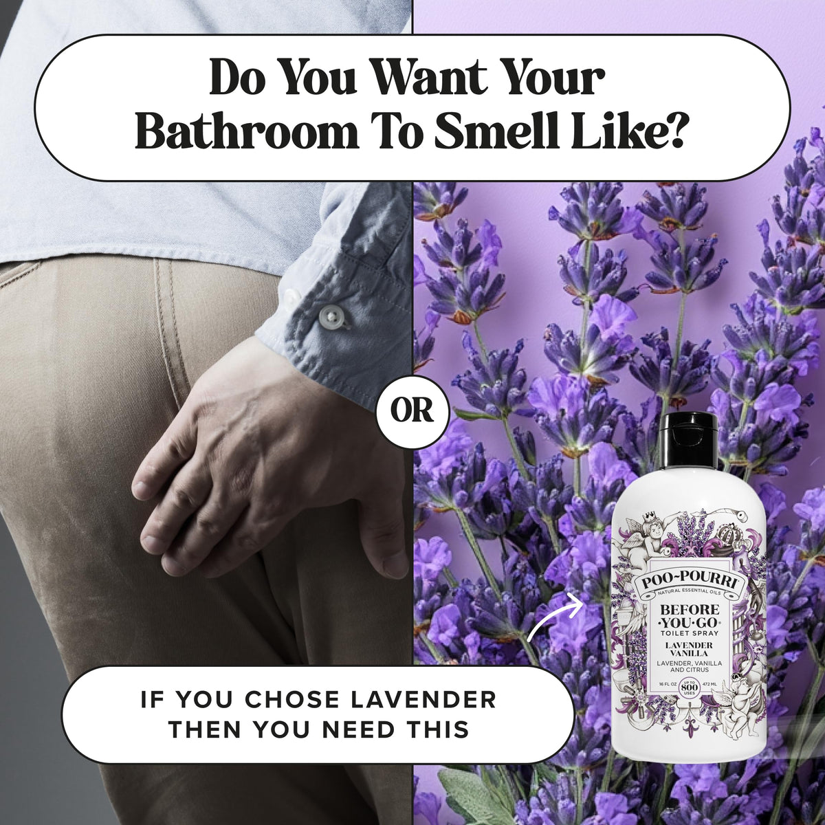 Poo-Pourri Before-You-Go Toilet Spray, Lavender Vanilla, 2 Fl Oz