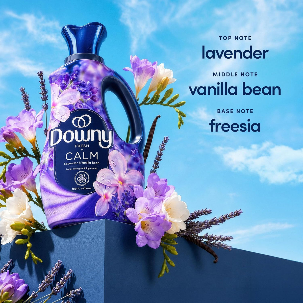 Downy Ultra Soft Fabric Softener Liquid, Calm, Lavender and Vanilla Bean, 56 fl oz, 83 Loads