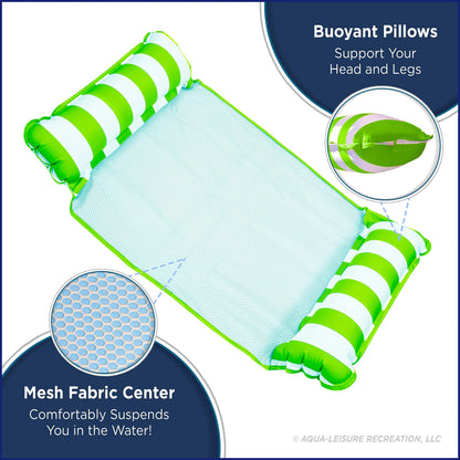 Aqua 4-in-1 Monterey Hammock Pool Float & Water Hammocks – 2-3-4 Multipacks – Multiple Colors/Styles – for Adults and Kids Floating
