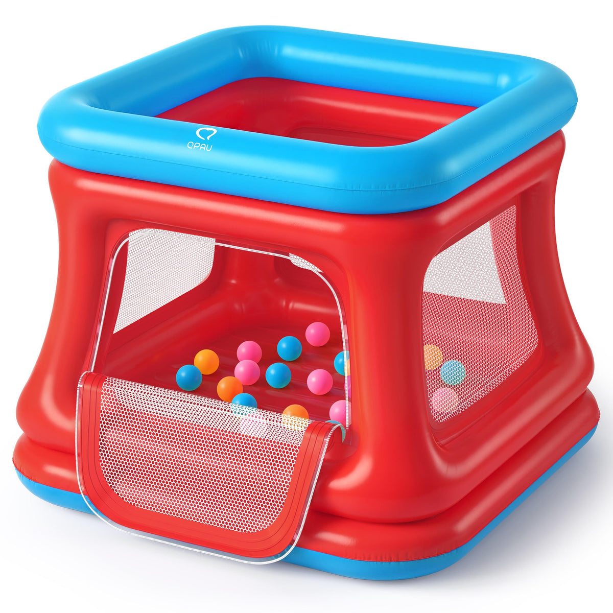 QPAU 3-in-1 Inflatable Bounce House with Pump for Toddlers 1-3
