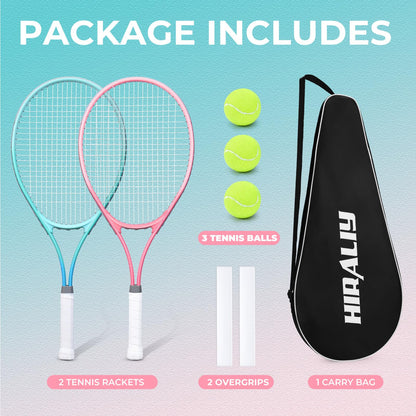 HIRALIY 27-Inch Tennis Racket for Adults with Ball and Carry Bag