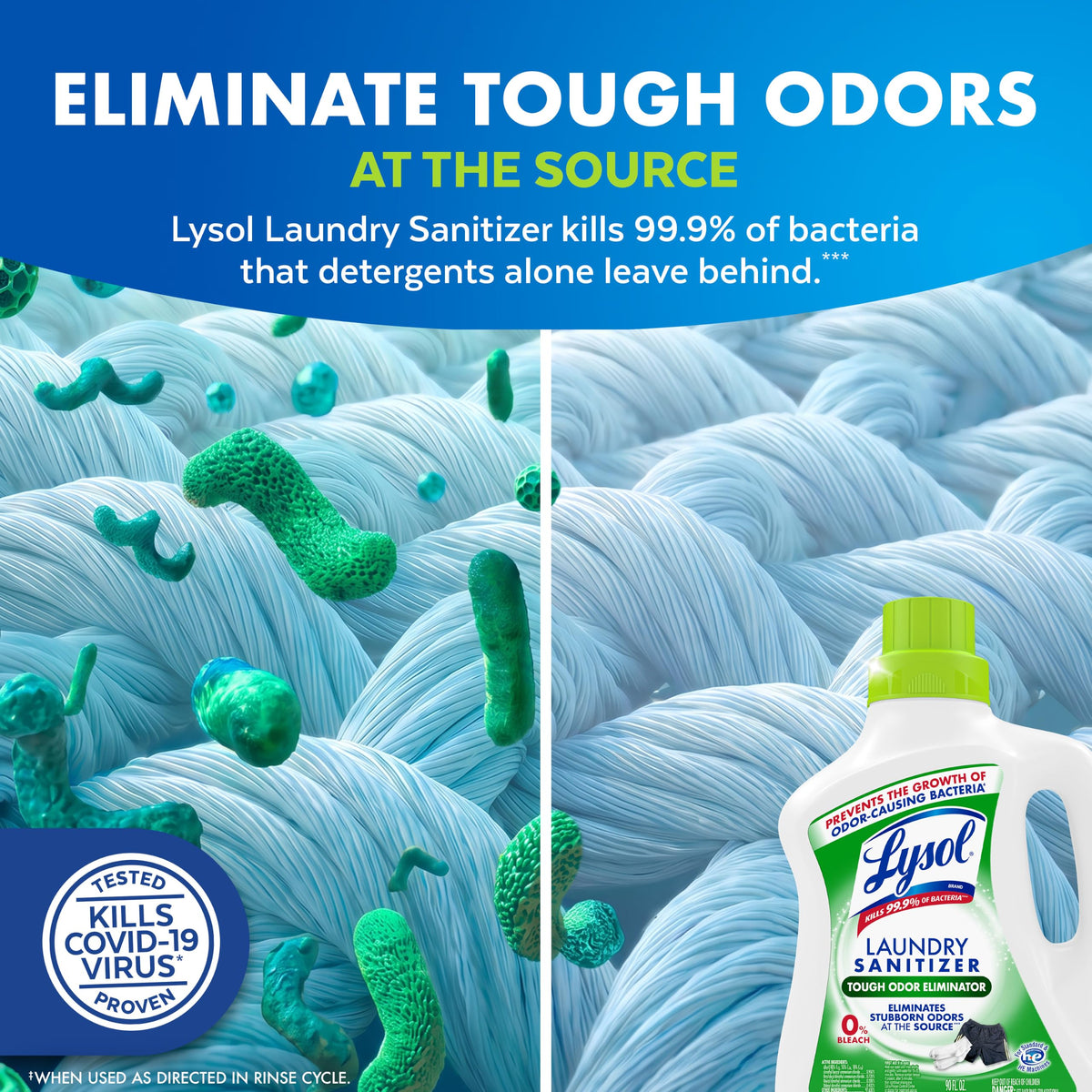 Lysol Laundry Sanitizer Liquid, Detergent Additive, Lavender, 90oz