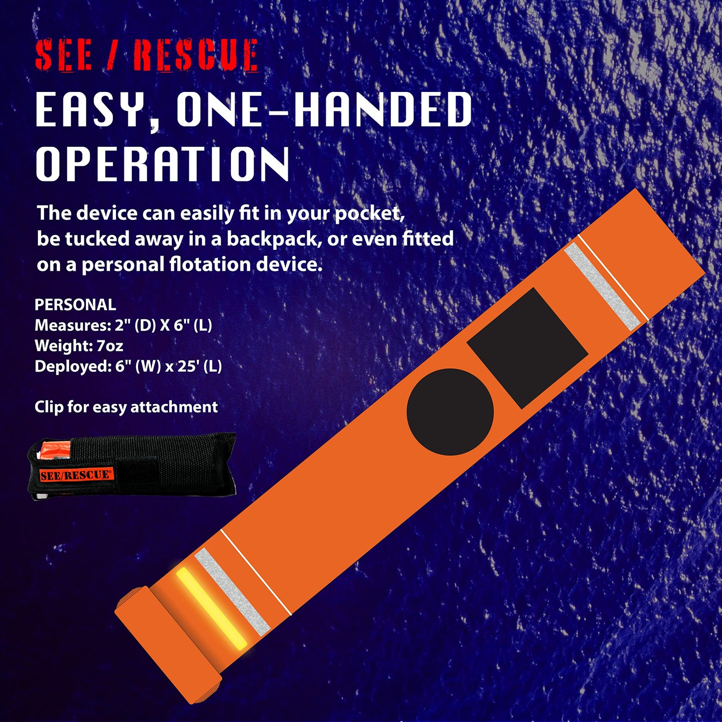 Streamer Survival Tool - The Easy to Use, Portable Rescue Device to Use on Land, Sea, or Snow, Day or Night When Lost or Stranded to Provide Continuous Visibility, Personal Lighted Streamer