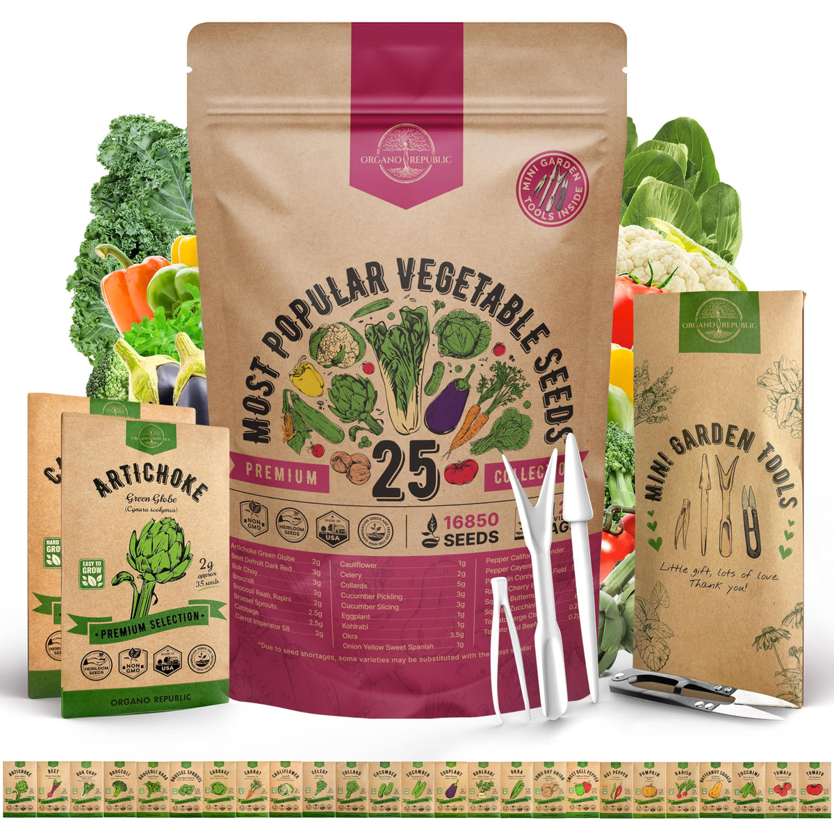 55 Vegetable Seeds Variety Pack - 35,600+ Non-GMO Heirloom Seeds for Planting Vegetables and Fruits in Individual Seed Packets, Home Garden Seeds for Hydroponic, Indoor and Outdoors Gardening