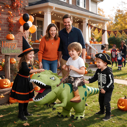 One Casa Inflatable Dinosaur Costume for Kids,Blow Up Halloween T Rex Suit