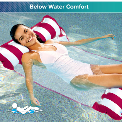 Aqua 4-in-1 Monterey Hammock Pool Float & Water Hammocks – 2-3-4 Multipacks – Multiple Colors/Styles – for Adults and Kids Floating