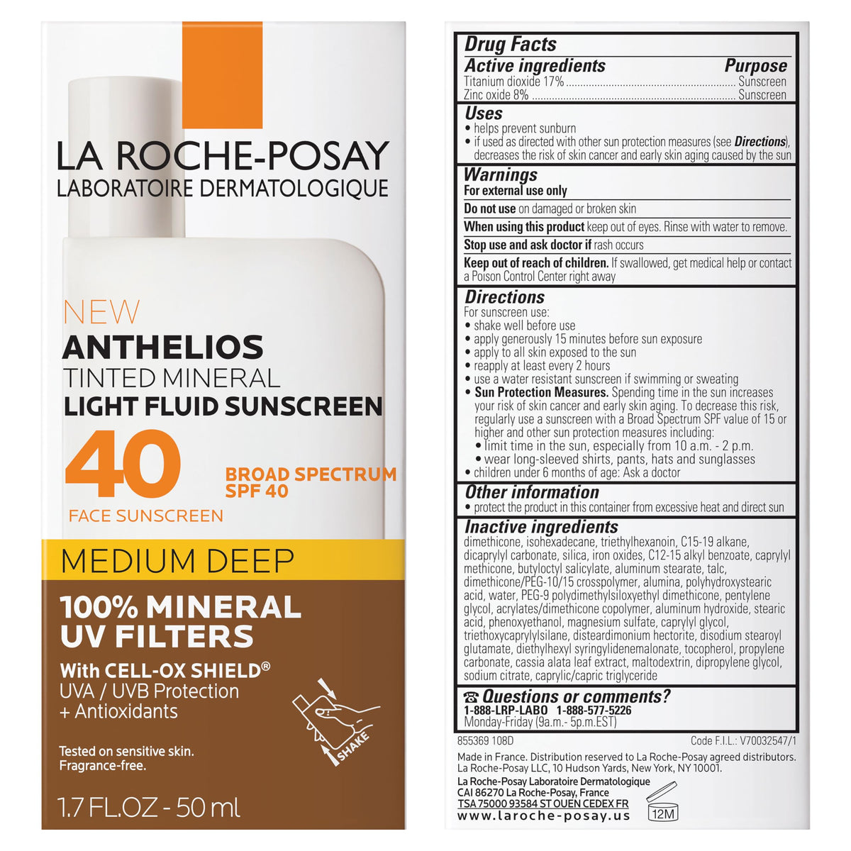 La Roche-Posay Anthelios Mineral Light Fluid Sunscreen for Face