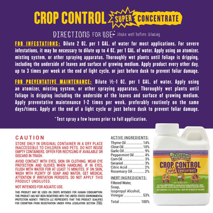 Trifecta Crop Control Ready to Use Maximum Strength Natural Pesticide, Fungicide, Miticide, Insecticide, Help Defeat Spider Mites, Powdery Mildew, Botrytis and Mold on Plants 32 OZ Size