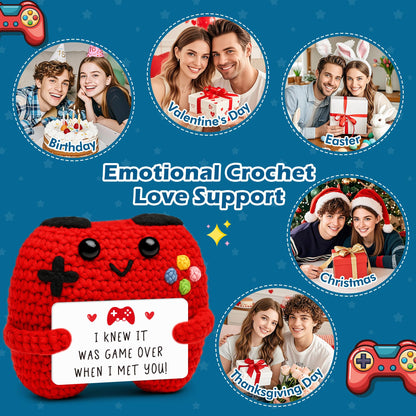 Gamer Gifts for Teen Boy, Positive Crochet Controller Gifts for Son Boyfriend Birthday, Gamer Gift for Teenage Boy, Boy Room Decor, Gaming Accessories for Kids Christmas