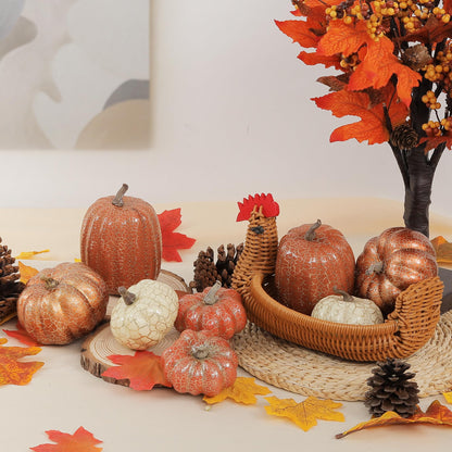 Artgar Pumpkin Decor Set, 23 PCS Fall Harvest Bowl Filler Decorations