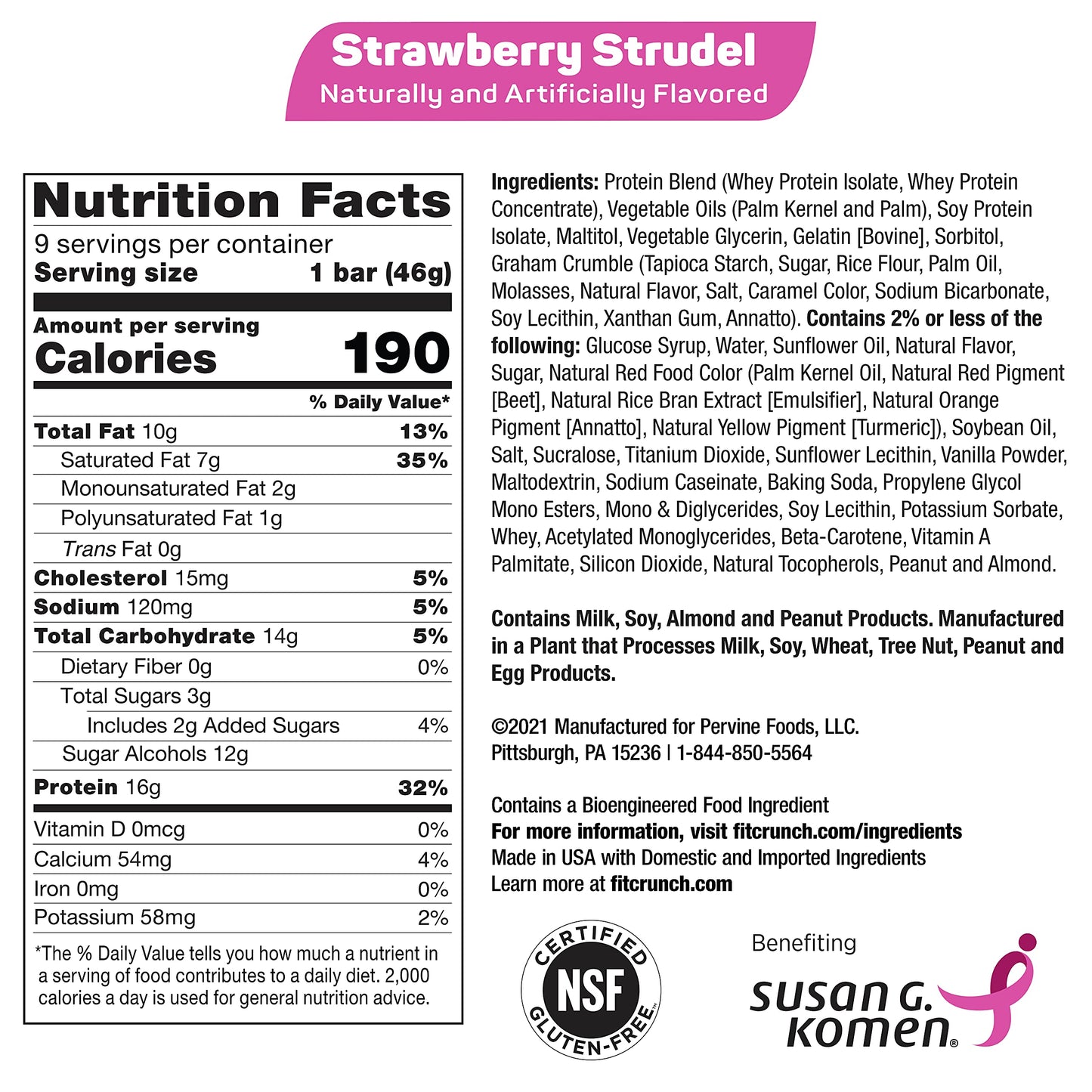 FITCRUNCH Snack Size Protein Bars, 6-Layer Baked Bar, 3g of Sugar, Gluten Free & Soft Cake Core (9 Count, Flavor Lovers)