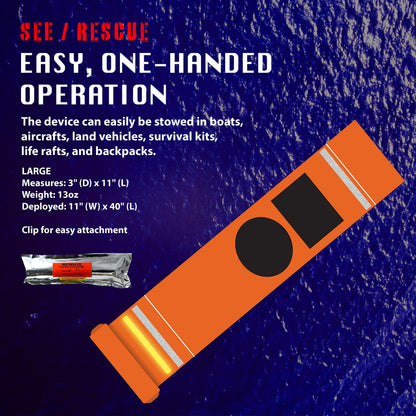 Streamer Survival Tool - The Easy to Use, Portable Rescue Device to Use on Land, Sea, or Snow, Day or Night When Lost or Stranded to Provide Continuous Visibility, Personal Lighted Streamer