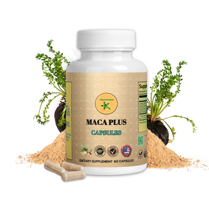 Trustfinds Maca Plus - Supplement to Support Reproductive Health and Boost Energy - Organic Maca Blend with no Gelatin - 60 Capsules